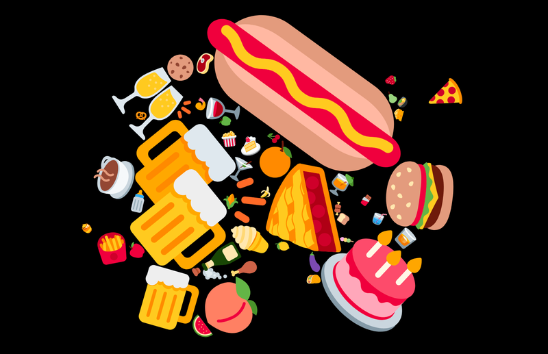 4th July food Emoji Cloud