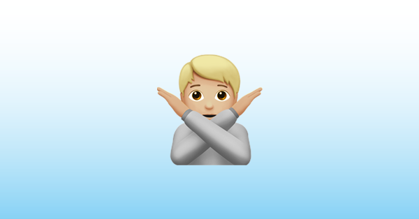 Person Gesturing No Medium Light Skin Tone Emoji