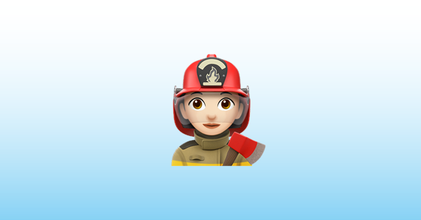 Woman Firefighter Light Skin Tone Emoji