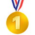 Bagaimana 1st Place Medal emoji terlihat di Apple.