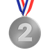 Bagaimana 2nd Place Medal emoji terlihat di Apple.