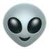 Bagaimana Alien emoji terlihat di Apple.