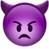 Bagaimana Angry Face with Horns emoji terlihat di Apple.