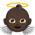 Bagaimana Baby Angel: Dark Skin Tone emoji terlihat di Apple.