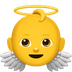 Bagaimana Baby Angel emoji terlihat di Apple.