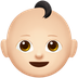 Bagaimana emoji Bayi: ton kulit cerah kelihatan di Apple.