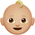 Jak wygląda emoji Niemowlę: karnacja średnio jasna w Apple.