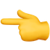 איך גב יד מצביעה שמאלה emoji נראה על Apple.