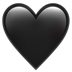 Bagaimana Black Heart emoji terlihat di Apple.