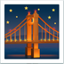 Bagaimana Bridge at Night emoji terlihat di Apple.