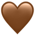 Bagaimana Brown Heart emoji terlihat di Apple.