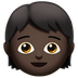 Bagaimana Child: Dark Skin Tone emoji terlihat di Apple.