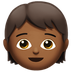 Jak wygląda emoji Dziecko: karnacja średnio ciemna w Apple.