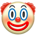 Bagaimana Clown Face emoji terlihat di Apple.