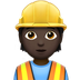 Bagaimana Construction Worker: Dark Skin Tone emoji terlihat di Apple.