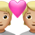 Bagaimana Couple with Heart: Medium-Light Skin Tone emoji terlihat di Apple.