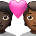 Bagaimana Couple with Heart: Person, Person, Dark Skin Tone, Medium-Dark Skin Tone emoji terlihat di Apple.