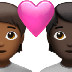 Bagaimana Couple with Heart: Person, Person, Medium-Dark Skin Tone, Dark Skin Tone emoji terlihat di Apple.