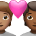 Bagaimana Couple with Heart: Person, Person, Medium Skin Tone, Medium-Dark Skin Tone emoji terlihat di Apple.