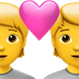 Bagaimana Couple with Heart emoji terlihat di Apple.