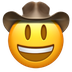 Bagaimana Cowboy Hat Face emoji terlihat di Apple.