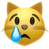 Bagaimana emoji Muka kucing menangis kelihatan di Apple.