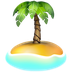 Bagaimana Desert Island emoji terlihat di Apple.