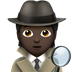 Bagaimana Detective: Dark Skin Tone emoji terlihat di Apple.