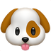 Bagaimana Dog Face emoji terlihat di Apple.