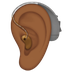 Bagaimana Ear with Hearing Aid: Medium-Dark Skin Tone emoji terlihat di Apple.