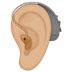 Bagaimana Ear with Hearing Aid: Medium-Light Skin Tone emoji terlihat di Apple.