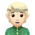 Jak wygląda emoji Elf: karnacja jasna w Apple.