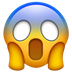 How Face Screaming in Fear emoji looks on Apple.