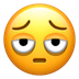 Wie Gesicht mit Augenringen Emoji auf Apple aussieht.