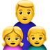 Bagaimana Family: Man, Girl, Boy emoji terlihat di Apple.