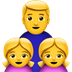 Bagaimana Family: Man, Girl, Girl emoji terlihat di Apple.