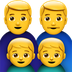 איך משפחה: איש, איש, בן, בן emoji נראה על Apple.