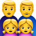 Jak wygląda emoji Rodzina: mężczyzna, mężczyzna, dziewczynka i dziewczynka w Apple.