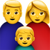 איך משפחה: איש, אישה, בן emoji נראה על Apple.