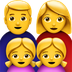 Bagaimana Family: Man, Woman, Girl, Girl emoji terlihat di Apple.