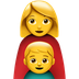 Bagaimana Family: Woman, Boy emoji terlihat di Apple.