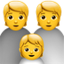 Bagaimana emoji Keluarga kelihatan di Apple.