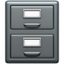 Bagaimana File Cabinet emoji terlihat di Apple.