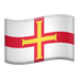 Bagaimana Flag: Guernsey emoji terlihat di Apple.