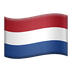 Bagaimana emoji Bendera: Belanda kelihatan di Apple.