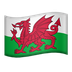 Bagaimana Flag: Wales emoji terlihat di Apple.