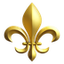 Bagaimana emoji Fleur-de-lis kelihatan di Apple.