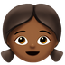 Bagaimana emoji Budak perempuan: ton kulit sederhana gelap kelihatan di Apple.