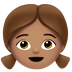 Bagaimana Girl: Medium Skin Tone emoji terlihat di Apple.