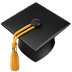 Bagaimana Graduation Cap emoji terlihat di Apple.